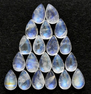 Natural Moonstone 8x6 MM Pear Cabochon Loose Gemstone