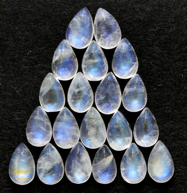 Natural Moonstone 8x6 MM Pear Cabochon Loose Gemstone