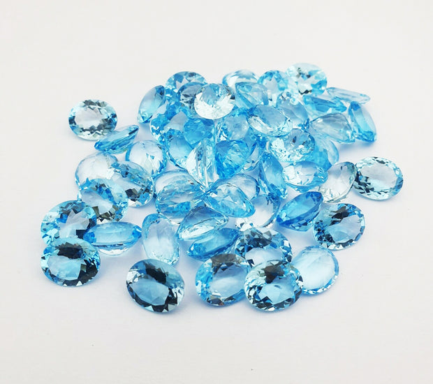 Natural Sky Blue Topaz 8x6 MM Oval Cut Loose Gemstone