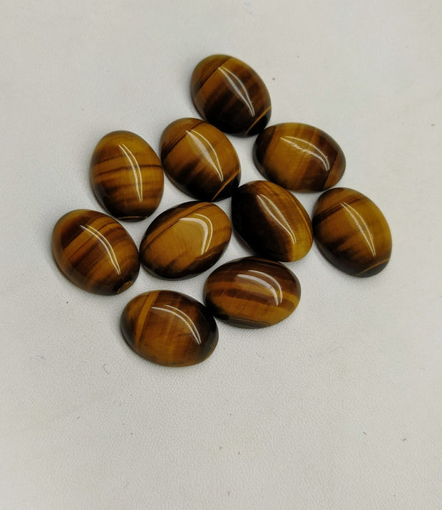 Natural Tiger's Eye 8x6 MM Oval Cabochon Loose Gemstone