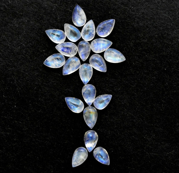 Natural Moonstone 8x6 MM Pear Cabochon Loose Gemstone