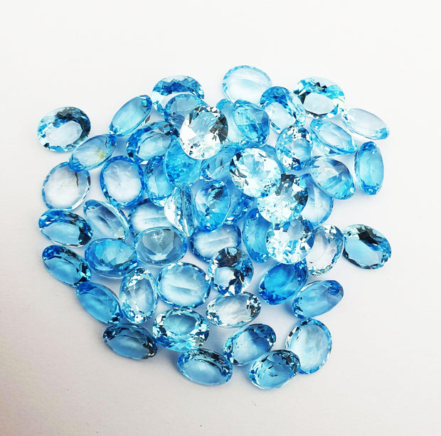 Natural Sky Blue Topaz 8x6 MM Oval Cut Loose Gemstone