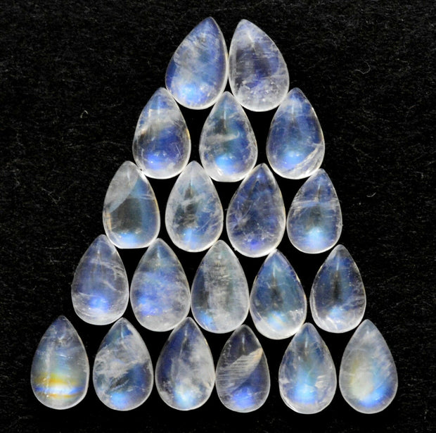 Natural Moonstone 8x6 MM Pear Cabochon Loose Gemstone