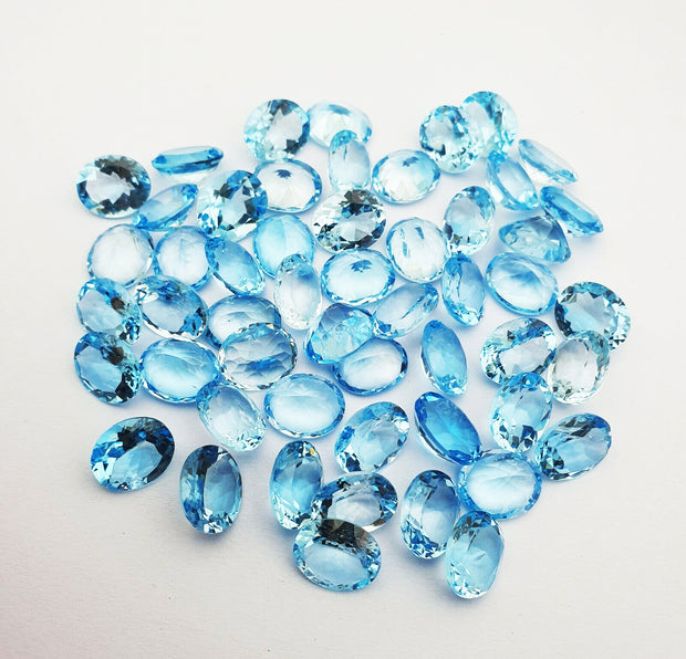 Natural Sky Blue Topaz 8x6 MM Oval Cut Loose Gemstone