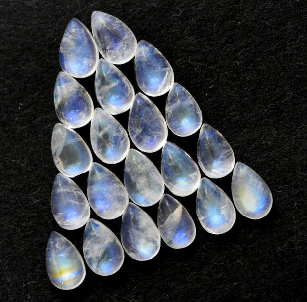 Natural Moonstone 8x6 MM Pear Cabochon Loose Gemstone