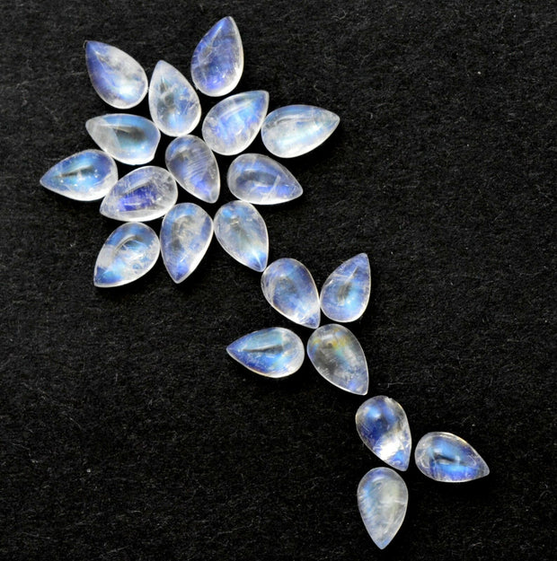 Natural Moonstone 8x6 MM Pear Cabochon Loose Gemstone