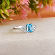Blue Topaz Gemstone Solid 925 Sterling Silver Ring