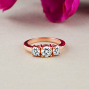 White Topaz Gemstone Solid 14k Rose Gold Ring