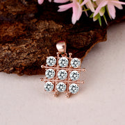 White Topaz Gemstone Solid 14k Rose Gold Pendant