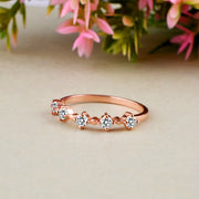 White Topaz Gemstone Solid 14k Rose Gold Ring