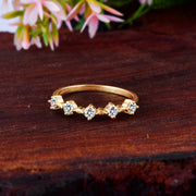 White Topaz Gemstone Solid 14k Yellow Gold Ring