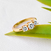 White Topaz Gemstone Solid 14k Yellow Gold Ring