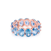 Blue Topaz Gemstone Solid 14k Rose Gold Ring