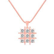 White Topaz Gemstone Solid 14k Rose Gold Pendant