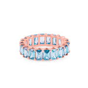 Blue Topaz Gemstone Solid 14k Rose Gold Ring