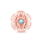 Blue Topaz Gemstone Solid 14k Rose Gold Ring