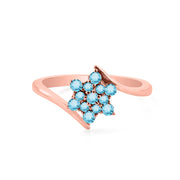Blue Topaz Gemstone Solid 14k Rose Gold Ring