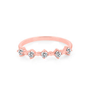 White Topaz Gemstone Solid 14k Rose Gold Ring