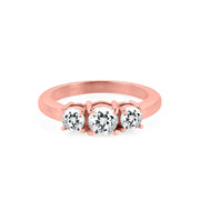 White Topaz Gemstone Solid 14k Rose Gold Ring