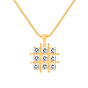 White Topaz Gemstone Solid 14k Yellow Gold Pendant