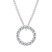 White Topaz Gemstone Solid 925 Sterling Silver Round Ring Pendant