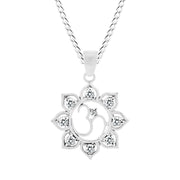 White Topaz Gemstone Solid 925 Sterling Silver OM Pendant