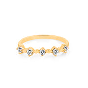 White Topaz Gemstone Solid 14k Yellow Gold Ring