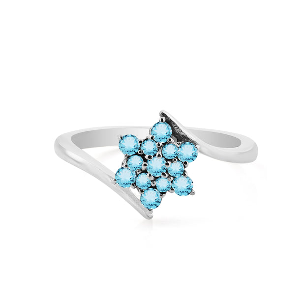 Blue Topaz Gemstone Solid 925 Sterling Silver Ring