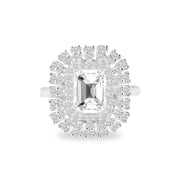 White Topaz Gemstone Solid 925 Sterling Silver Ring
