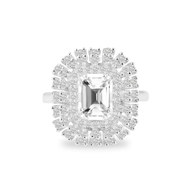 White Topaz Gemstone Solid 925 Sterling Silver Ring