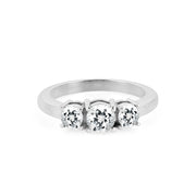 White Topaz Gemstone Solid 14k White Gold Ring