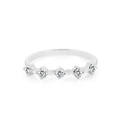White Topaz Gemstone Solid 14k White Gold Ring