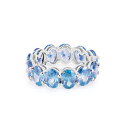Blue Topaz Gemstone Solid 925 Sterling Silver Ring