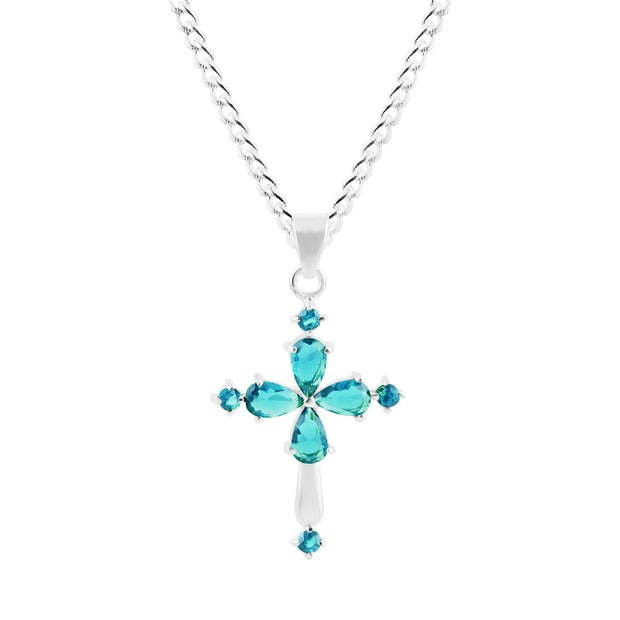 Blue Topaz Gemstone Solid 925 Sterling Silver Pendant