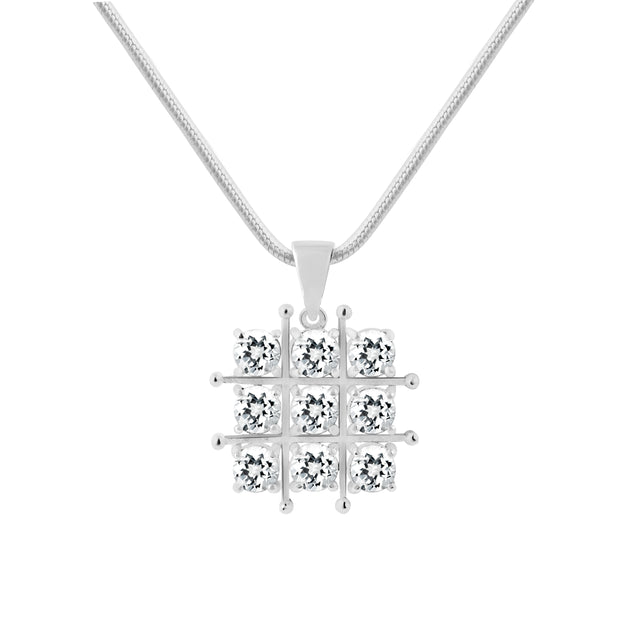 White Topaz Gemstone Solid 925 Sterling Silver Pendant