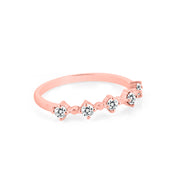 White Topaz Gemstone Solid 14k Rose Gold Ring
