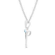 Blue Topaz Gemstone Solid 925 Sterling Silver Pendant