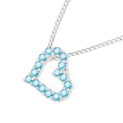 Blue Topaz Gemstone Solid 925 Sterling Silver Heart Pendant