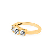 White Topaz Gemstone Solid 14k Yellow Gold Ring