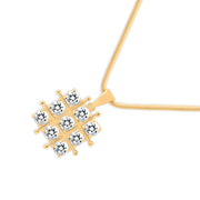 White Topaz Gemstone Solid 14k Yellow Gold Pendant