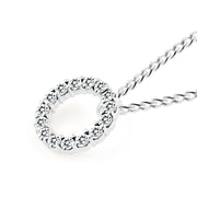 White Topaz Gemstone Solid 925 Sterling Silver Round Ring Pendant