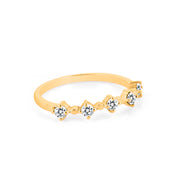 White Topaz Gemstone Solid 14k Yellow Gold Ring