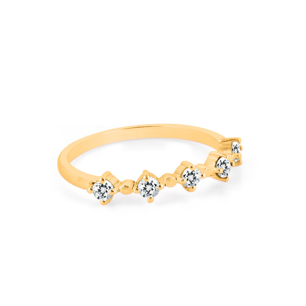 White Topaz Gemstone Solid 14k Yellow Gold Ring