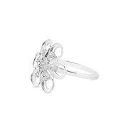 White Topaz Gemstone & Diamond Solid 14k White Gold Ring