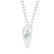 Blue Topaz Gemstone Solid 925 Sterling Silver Heart Pendant