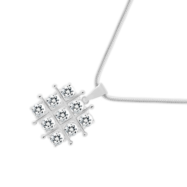 White Topaz Gemstone Solid 925 Sterling Silver Pendant