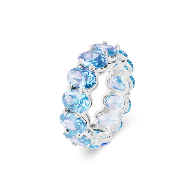 Blue Topaz Gemstone Solid 925 Sterling Silver Ring
