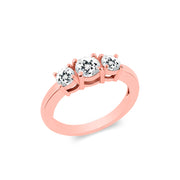 White Topaz Gemstone Solid 14k Rose Gold Ring