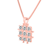 White Topaz Gemstone Solid 14k Rose Gold Pendant