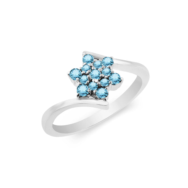 Blue Topaz Gemstone Solid 925 Sterling Silver Ring